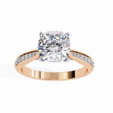 WOKE ™ 1.35 CARAT VVS-EF Cushion Lab Grown Diamond ring in 9K/14K/18k Gold