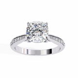 WOKE ™ 1.35 CARAT VVS-EF Cushion Lab Grown Diamond ring in 9K/14K/18k Gold