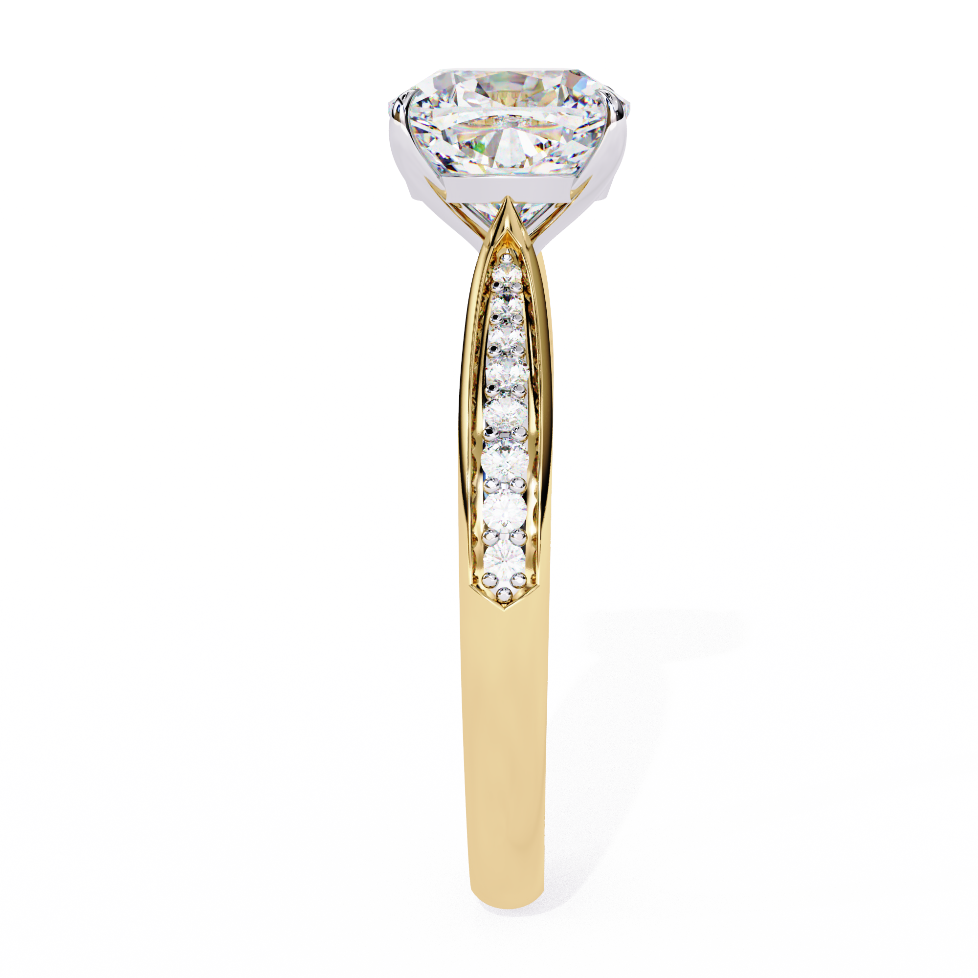 WOKE ™ 1.35 CARAT VVS-EF Cushion Lab Grown Diamond ring in 9K/14K/18k Gold