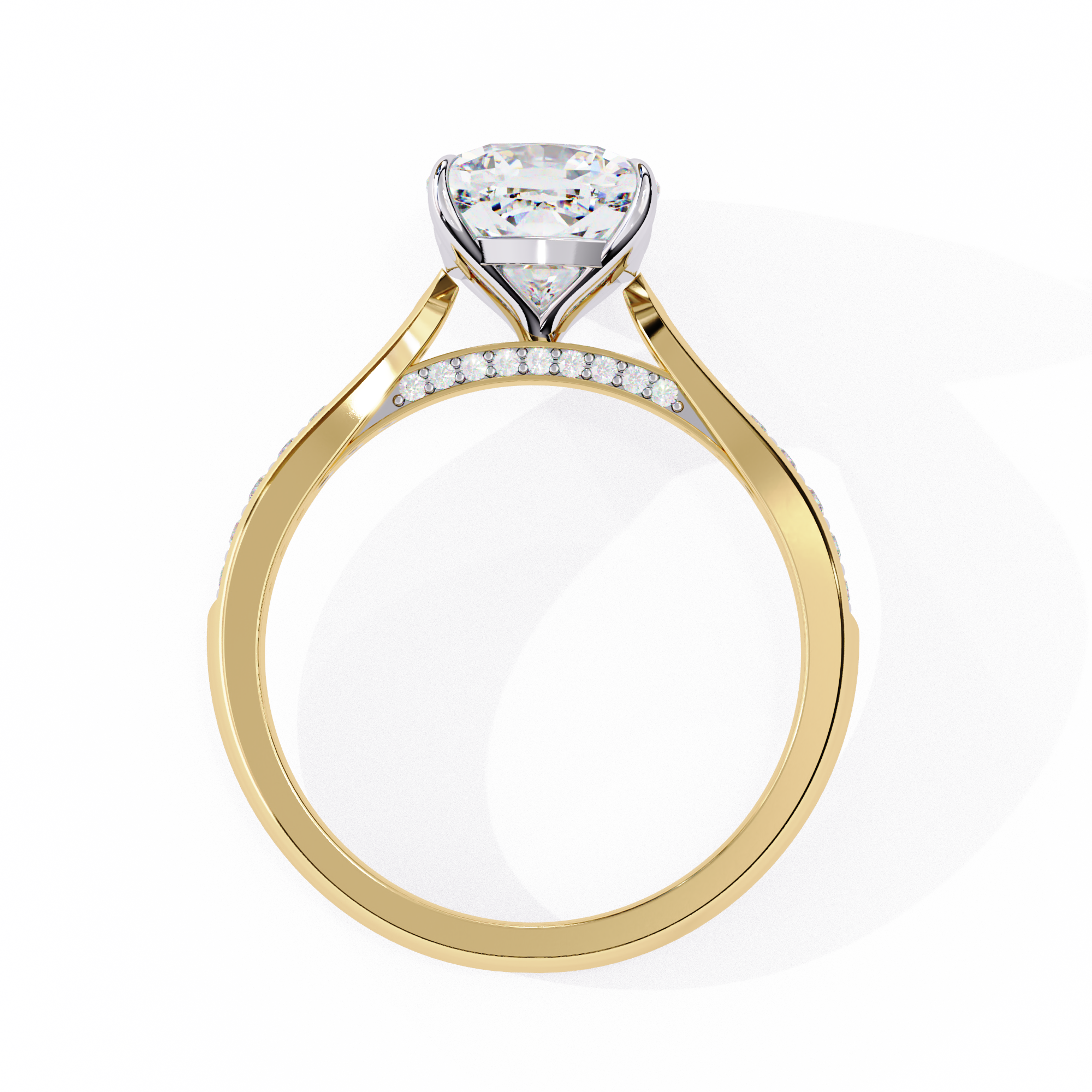 WOKE ™ 1.35 CARAT VVS-EF Cushion Lab Grown Diamond ring in 9K/14K/18k Gold
