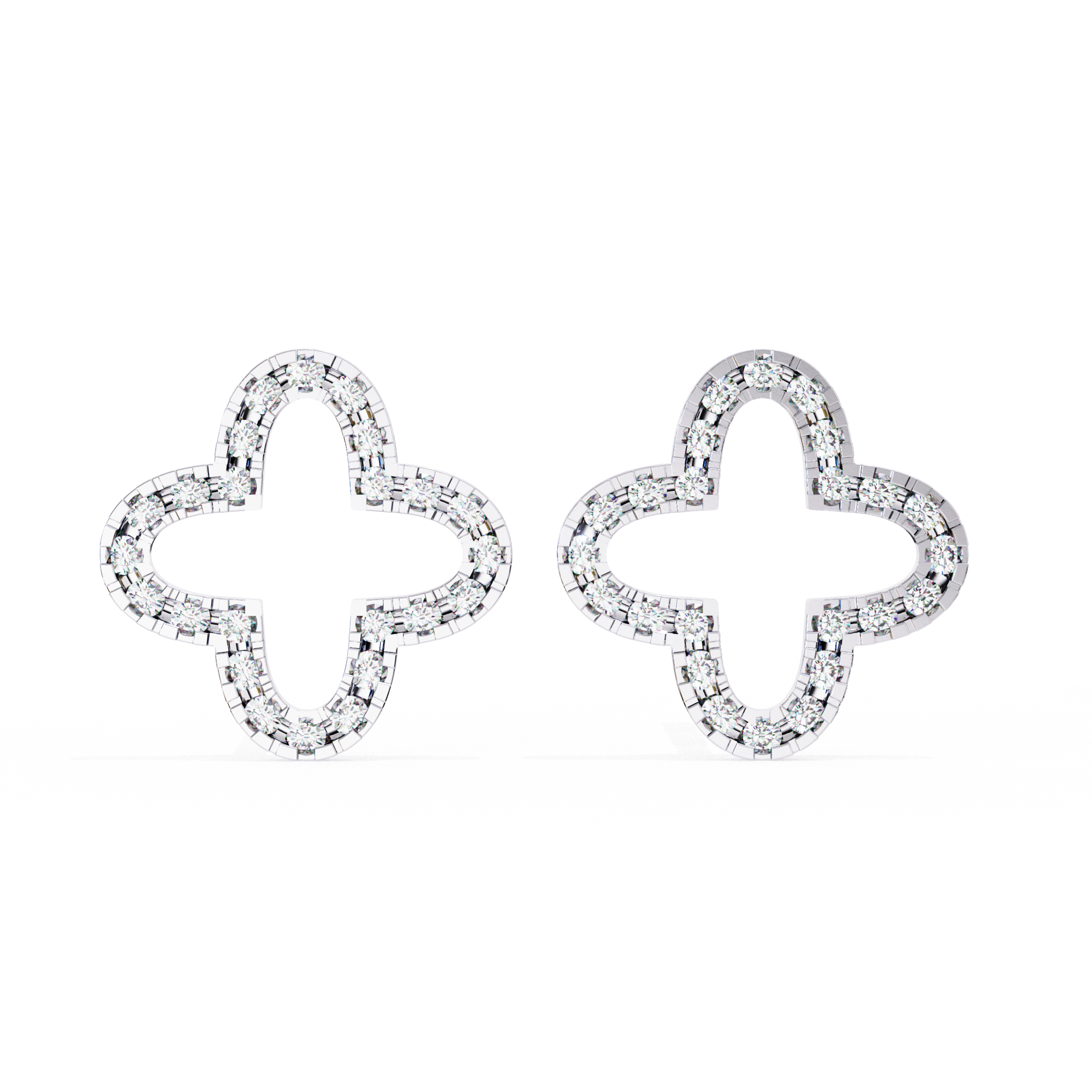 Clover 0.28 VVS-F Lab Grown Diamond Studs in 925 sterling silver | by WOKE