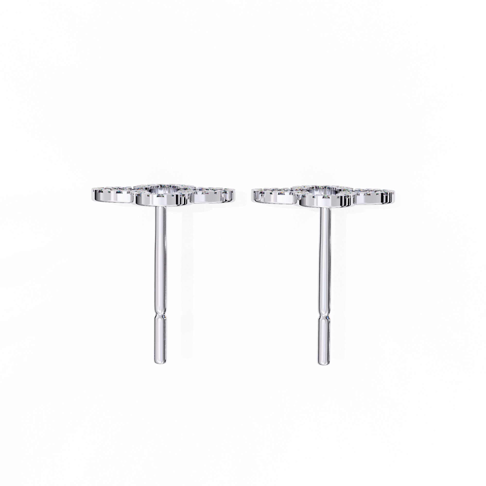 Clover 0.28 VVS-F Lab Grown Diamond Studs in 925 sterling silver | by WOKE