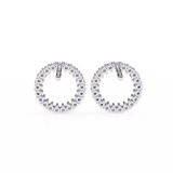 WOKE ™ Round halo VVS-F Lab Grown Moissanite Studs in 14/18k Gold
