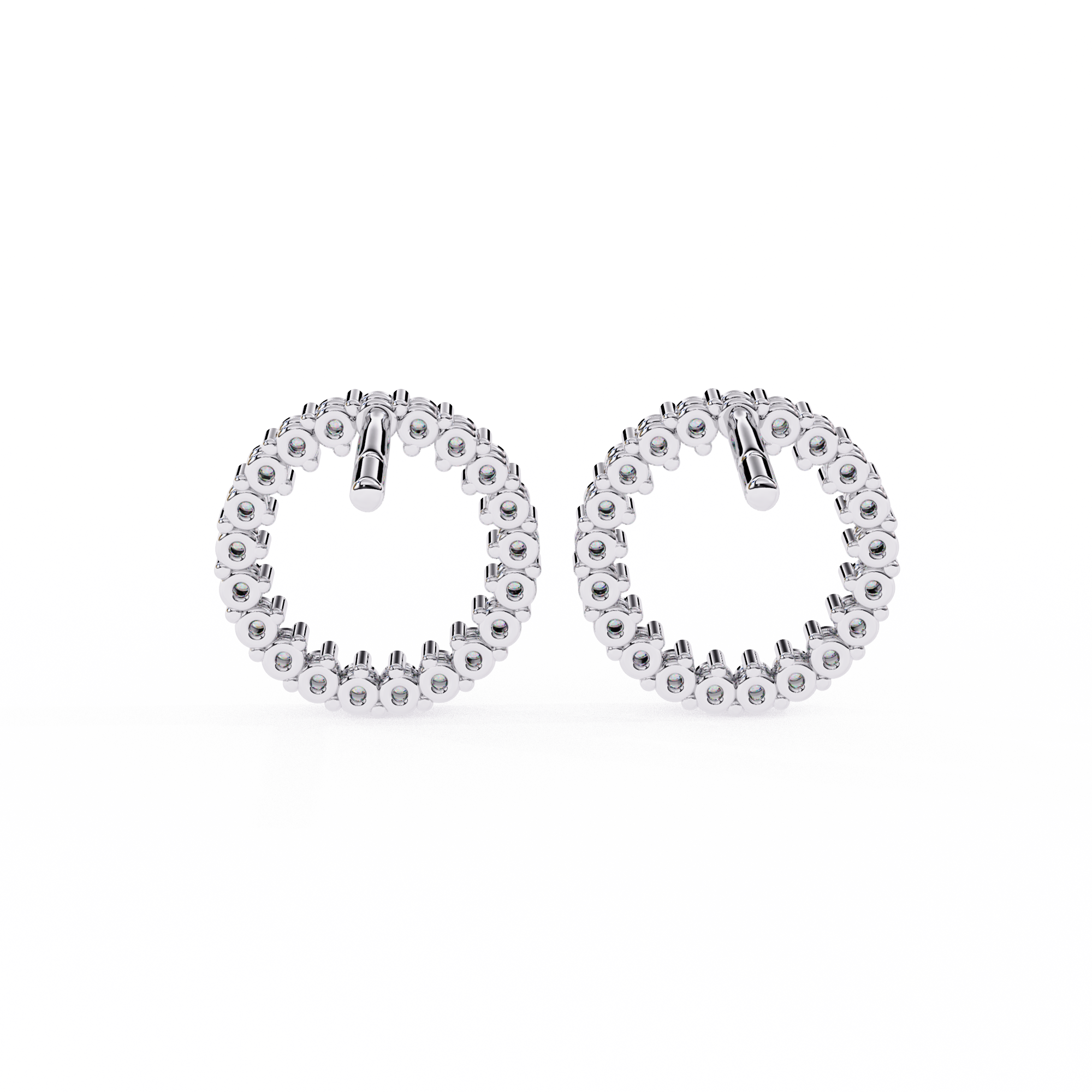 Round halo .32 Carats  VVS-F Lab Grown Diamond Studs in 925 sterling silver