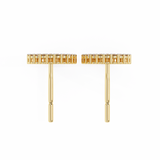WOKE ™ Round halo VVS-F Lab Grown Moissanite Studs in 14/18k Gold