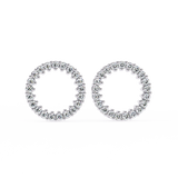 WOKE ™ Round halo VVS-F Lab Grown Moissanite Studs in 14/18k Gold