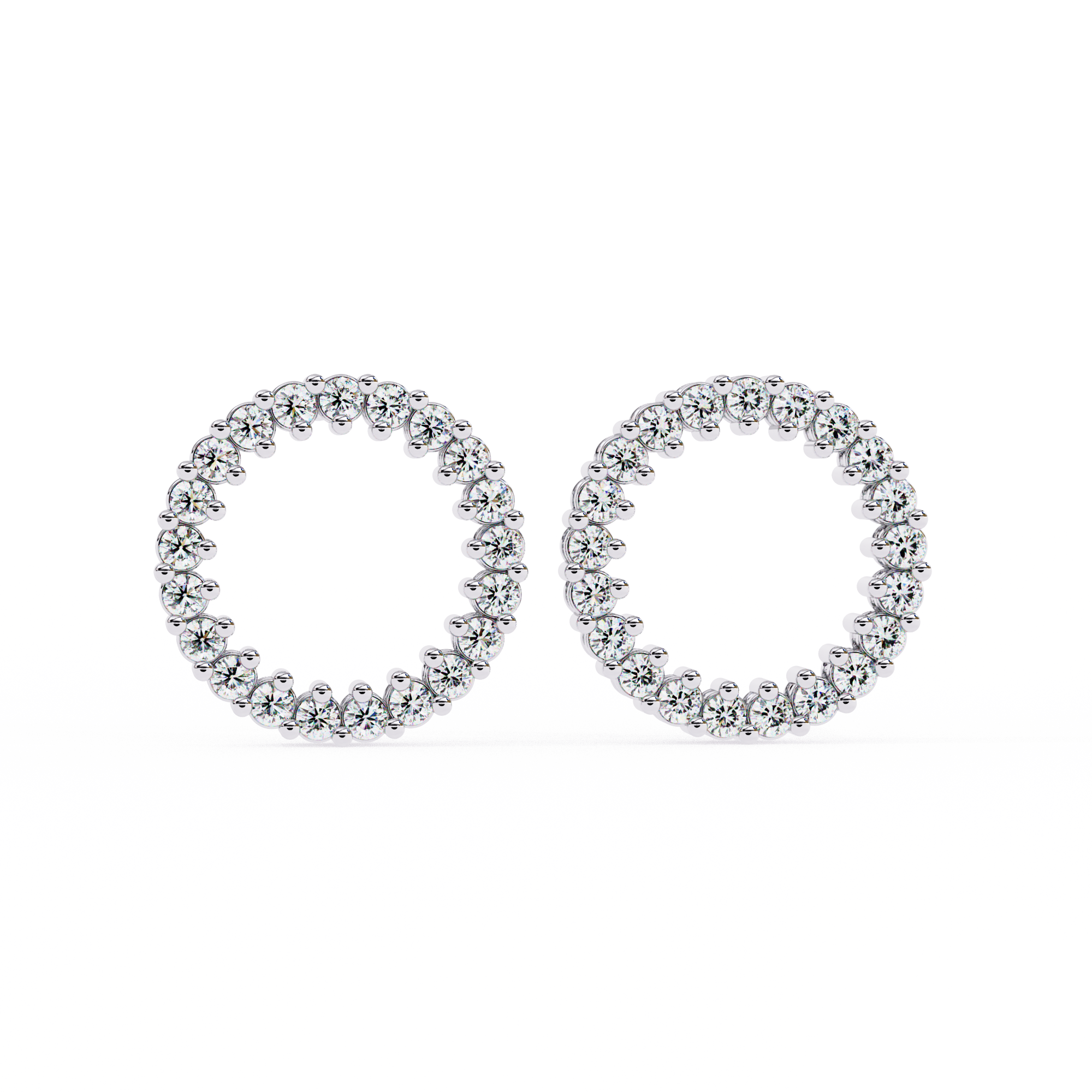 WOKE ™ Round halo VVS-F Lab Grown Diamond Studs in 14/18k Gold