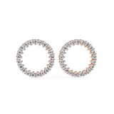 WOKE ™ Round halo VVS-F Lab Grown Moissanite Studs in 14/18k Gold
