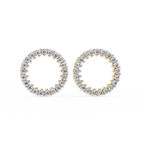 WOKE ™ Round halo VVS-F Lab Grown Moissanite Studs in 14/18k Gold