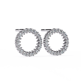 WOKE ™ Round halo VVS-F Lab Grown Moissanite Studs in 14/18k Gold
