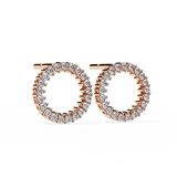 WOKE ™ Round halo VVS-F Lab Grown Moissanite Studs in 14/18k Gold