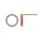 WOKE ™ Round halo VVS-F Lab Grown Moissanite Studs in 14/18k Gold
