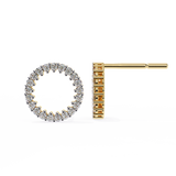 WOKE ™ Round halo VVS-F Lab Grown Moissanite Studs in 14/18k Gold