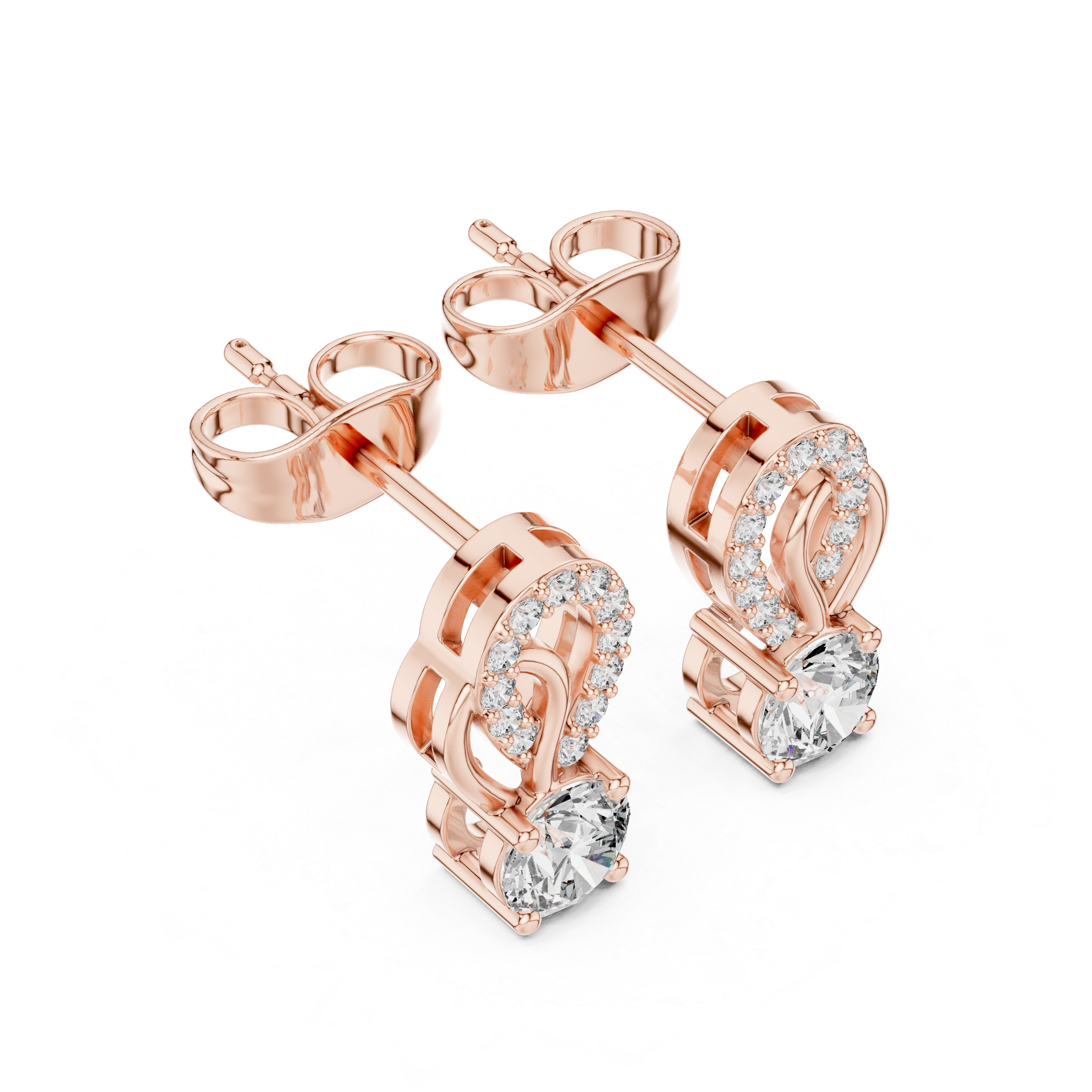 0.718 CT Lab Grown Round Diamond Studs in 9K/14K Gold |WOKE