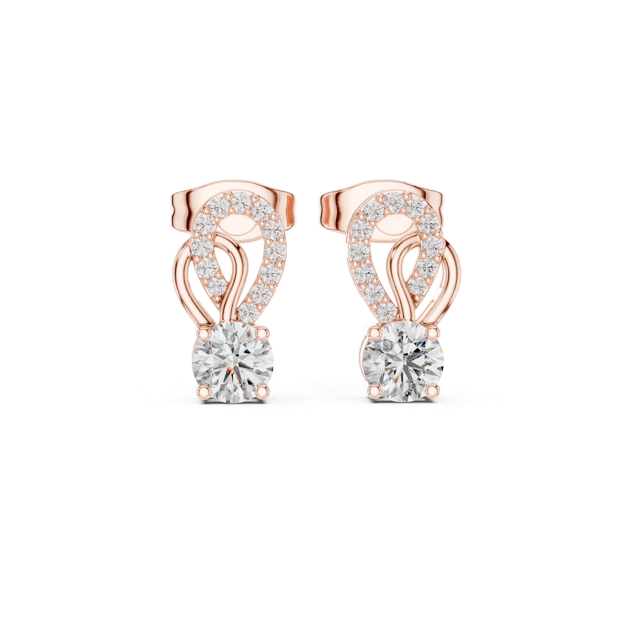 0.718 CT Lab Grown Round Diamond Studs in 9K/14K Gold |WOKE