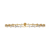 Moissanite and silver Cross over Bracelet