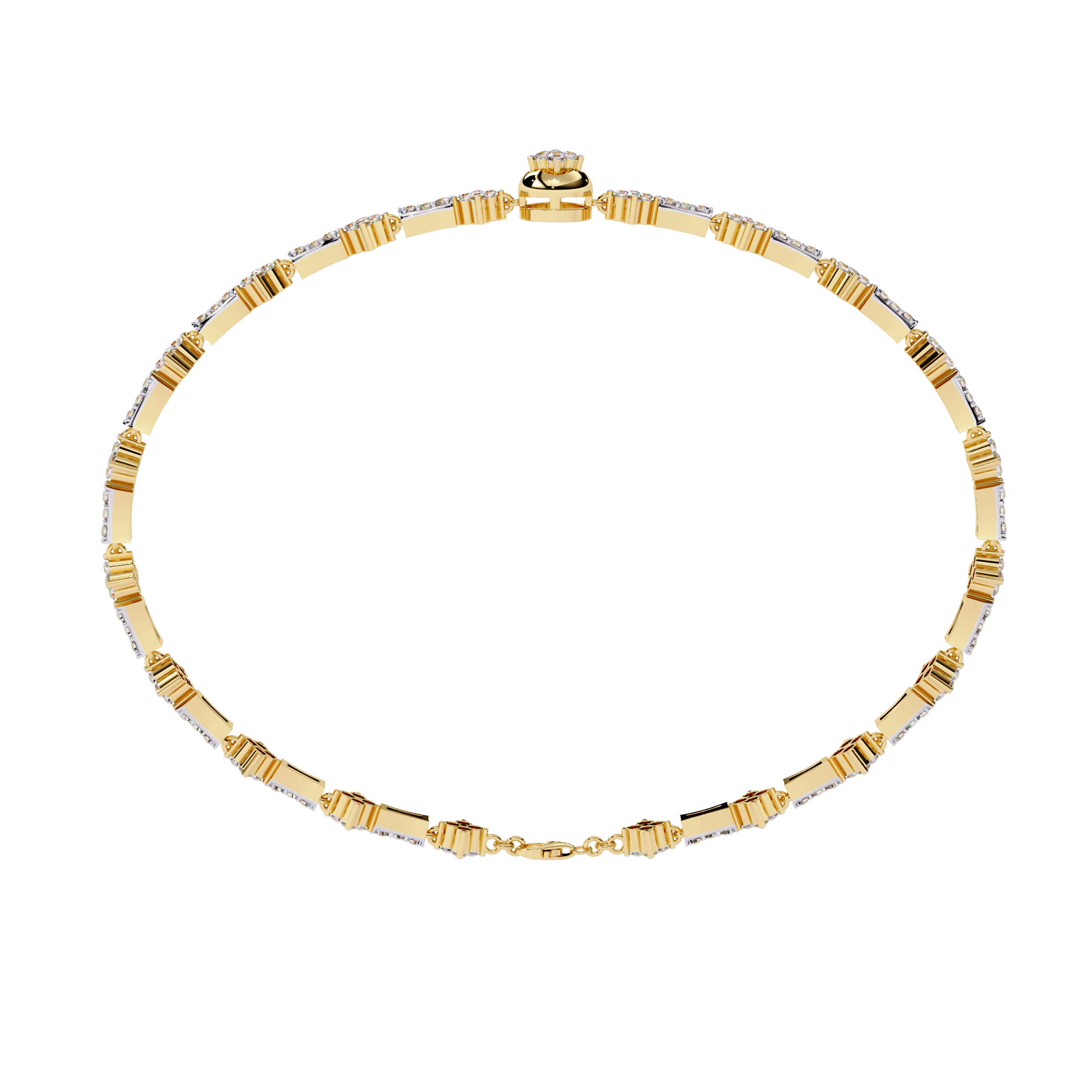 Moissanite and silver Cross over Bracelet