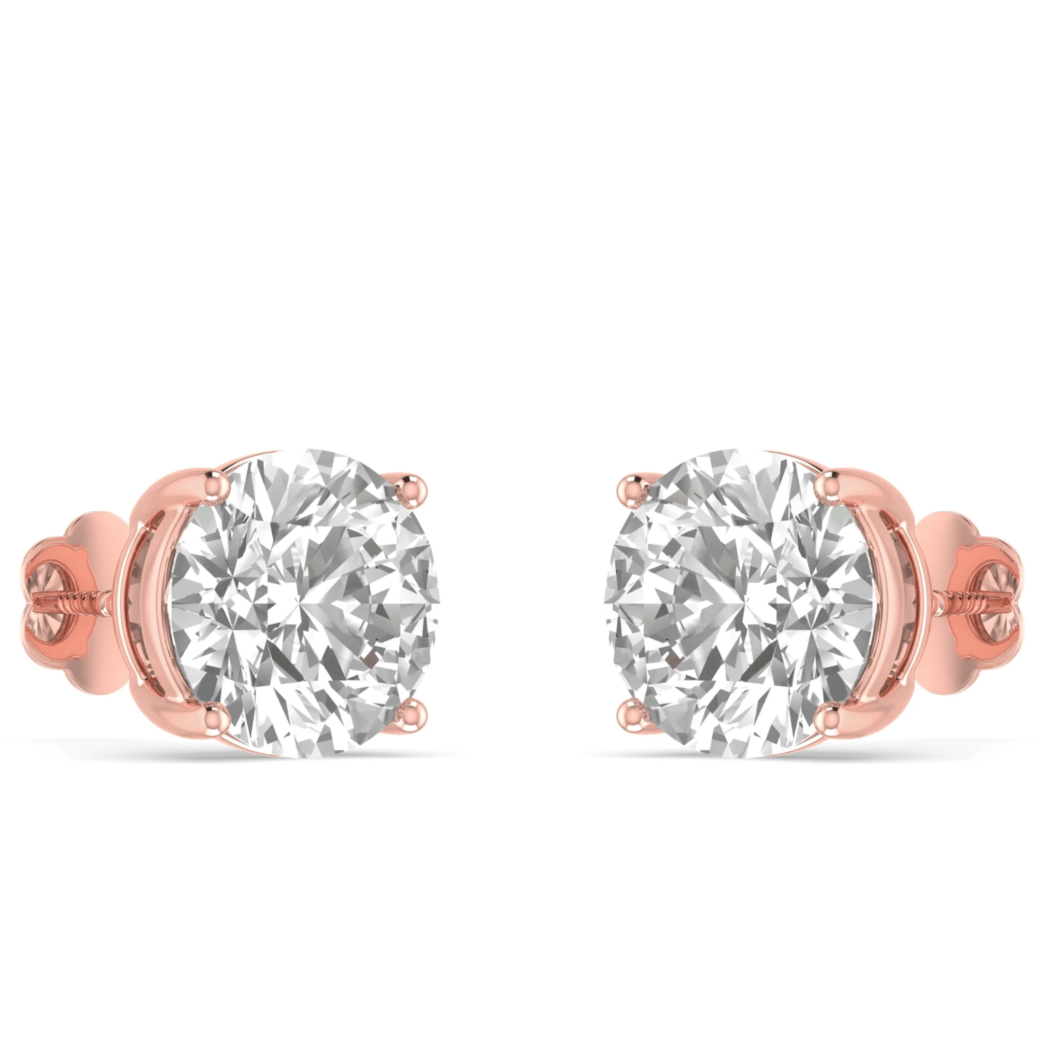 Solitaire Studs- In Rose Gold AAA diamonds