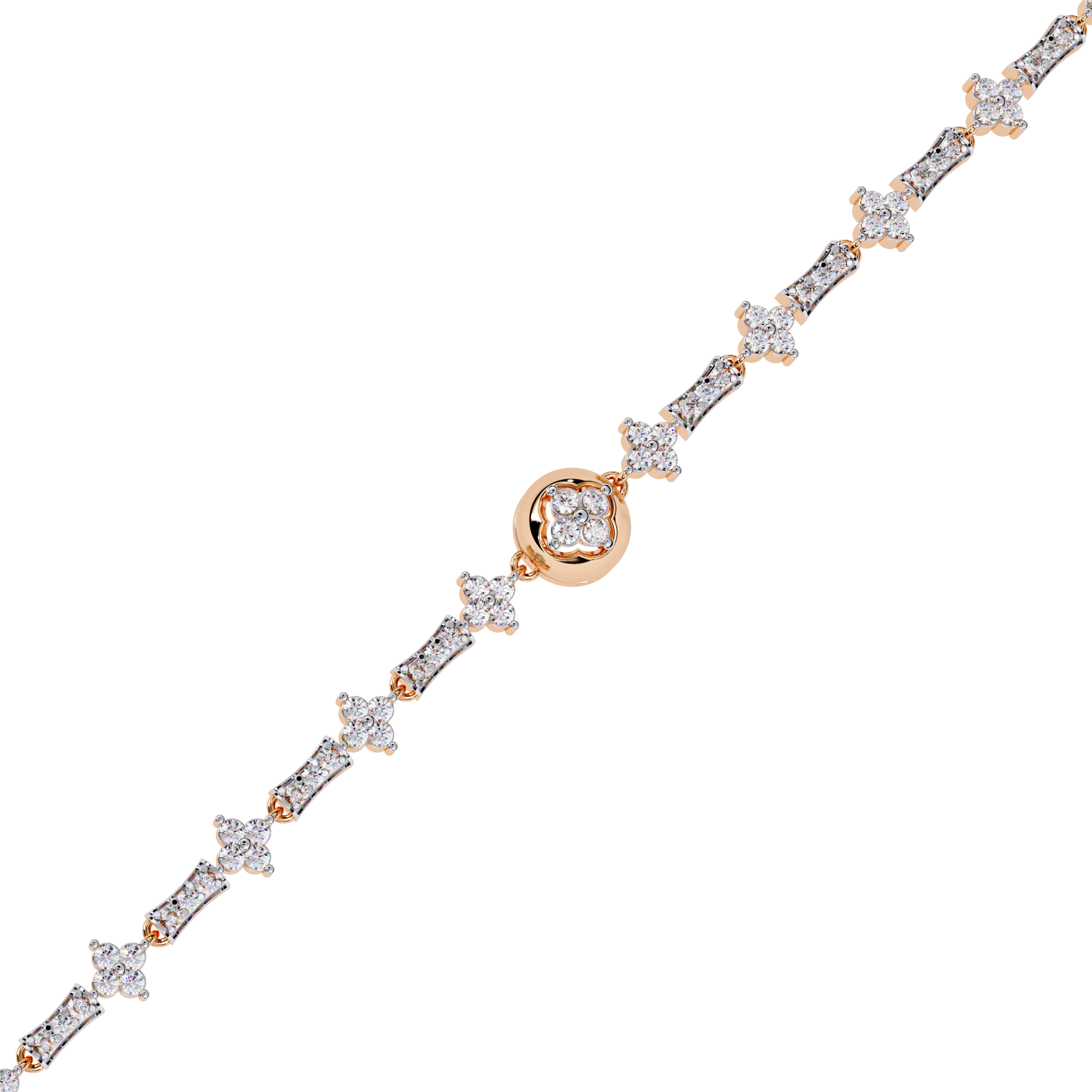 Moissanite and silver Cross over Bracelet