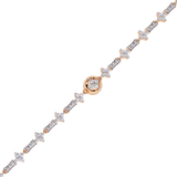 Moissanite and silver Cross over Bracelet