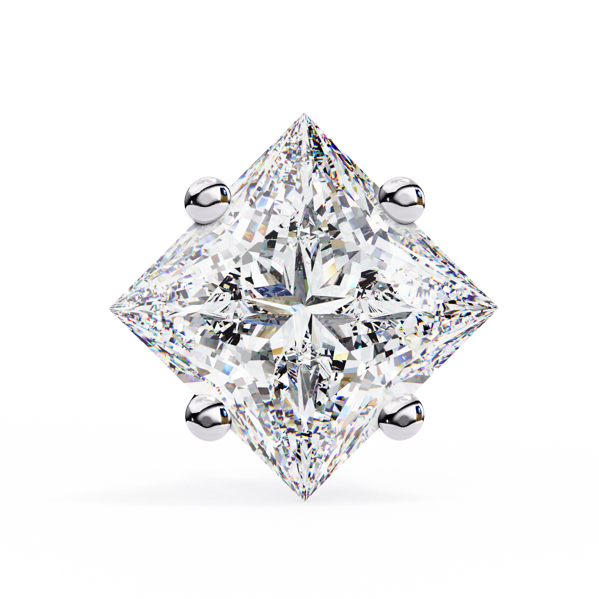 WOKE ™ 2.05 CARAT VVS-EF PRINCESS CUT Lab Grown Diamond STUDS in 14/18k Gold| WOKE