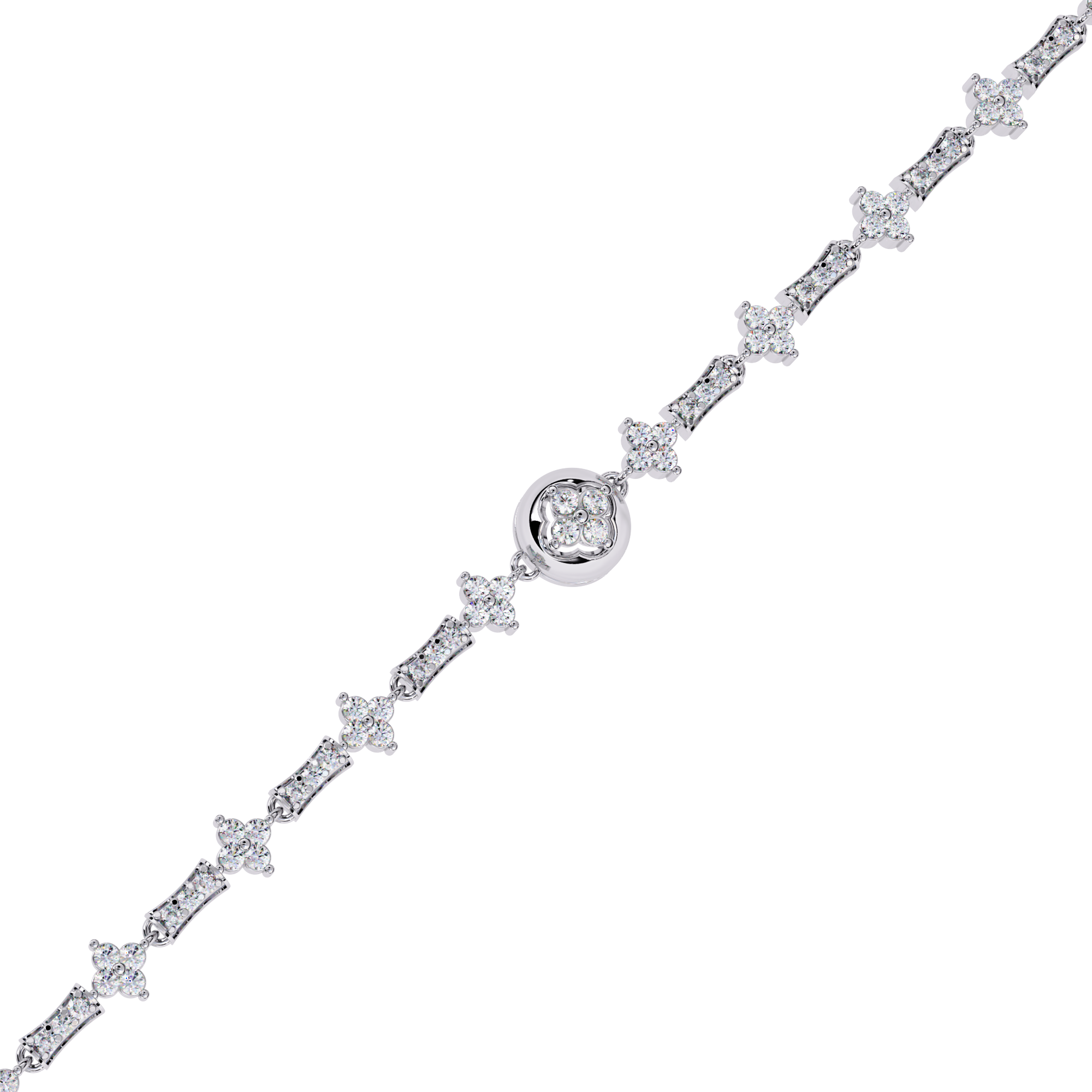 Moissanite and silver Cross over Bracelet