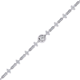 Moissanite and silver Cross over Bracelet