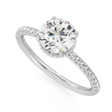 "WOKE" 3 carat round cut moissanite ring | Moissanite ring in gold and 925 sterling silver| GRA certified moissanites