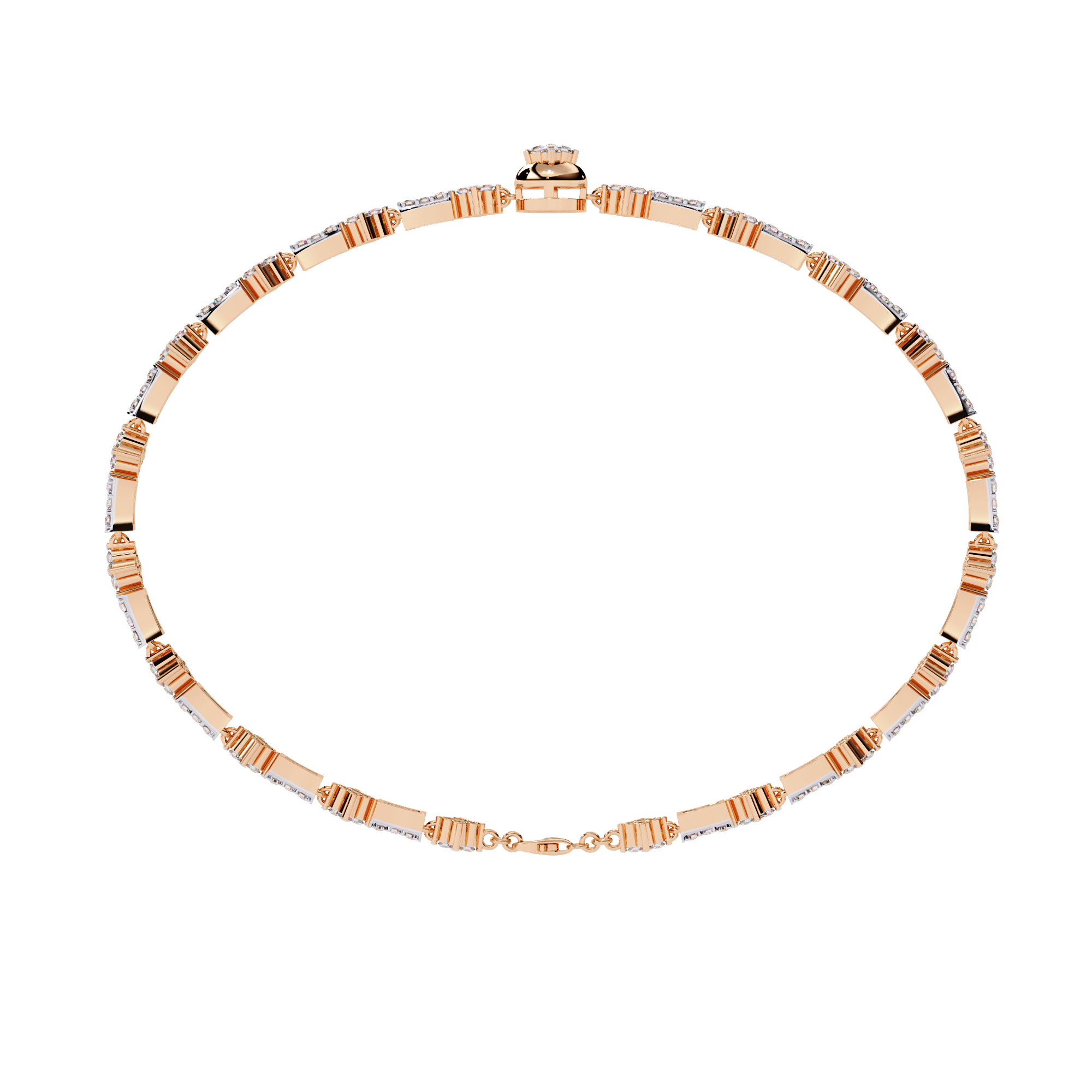 Moissanite and silver Cross over Bracelet