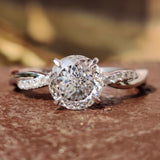 1.5 TW Portuguese Cut Contemporary Twisted Shank Moissanite Ring| WOKE