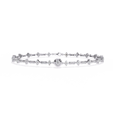 Moissanite and silver Cross over Bracelet