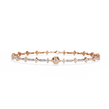 Moissanite and silver Cross over Bracelet
