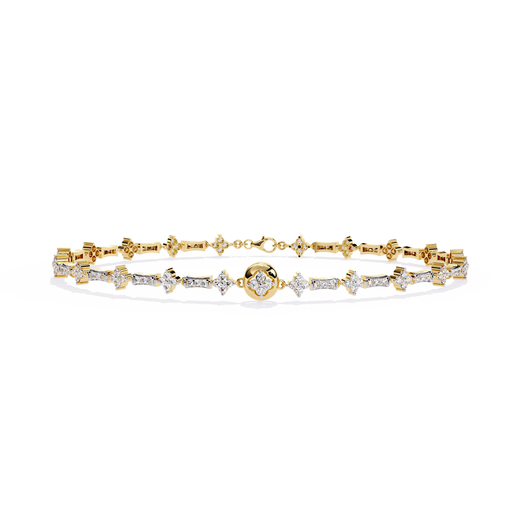 Moissanite and silver Cross over Bracelet