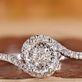 Portuguese Cut  Diamond Ring - Bypass Halo Setting| WOKE