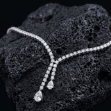Round and Pear Cut Lab Grown Diamond Diamond Neckalce in 9K Gold/14K Gold|WOKE