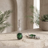 Green Sapphire Ear-rings in 9K Gold/925 Silver |WOKE