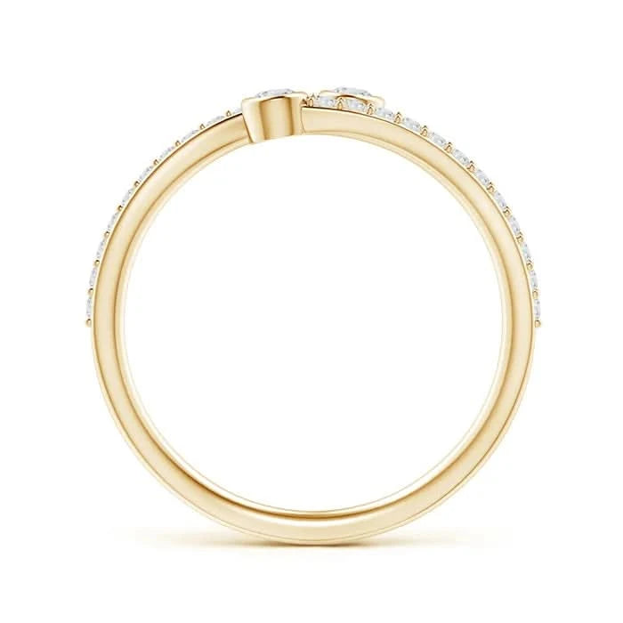 Lab-Grown Bezel-Set Double Diamond Bypass Ring| WOKE