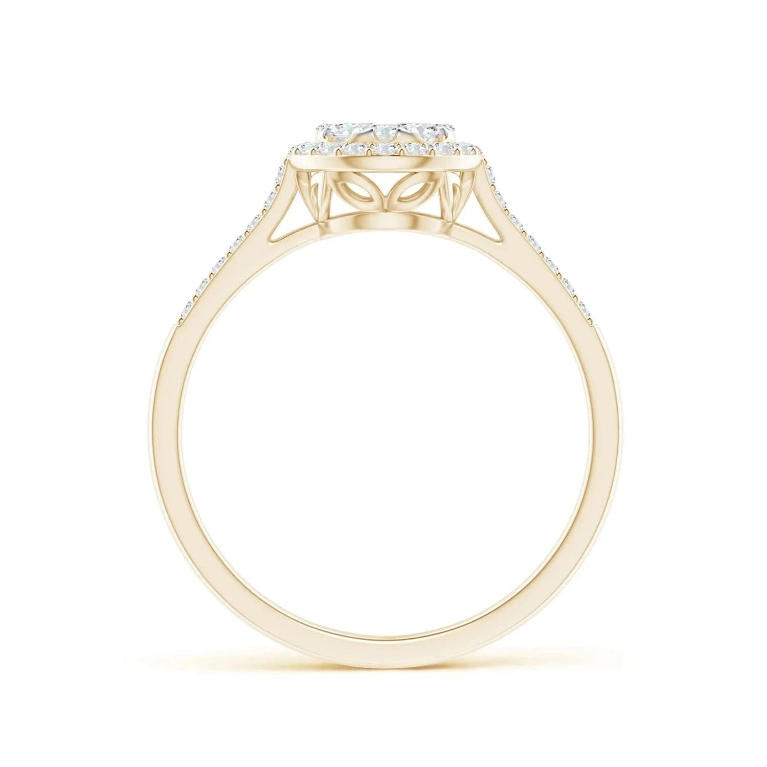 Lab-Grown-Composite Diamond Halo Engagement Ring| WOKE