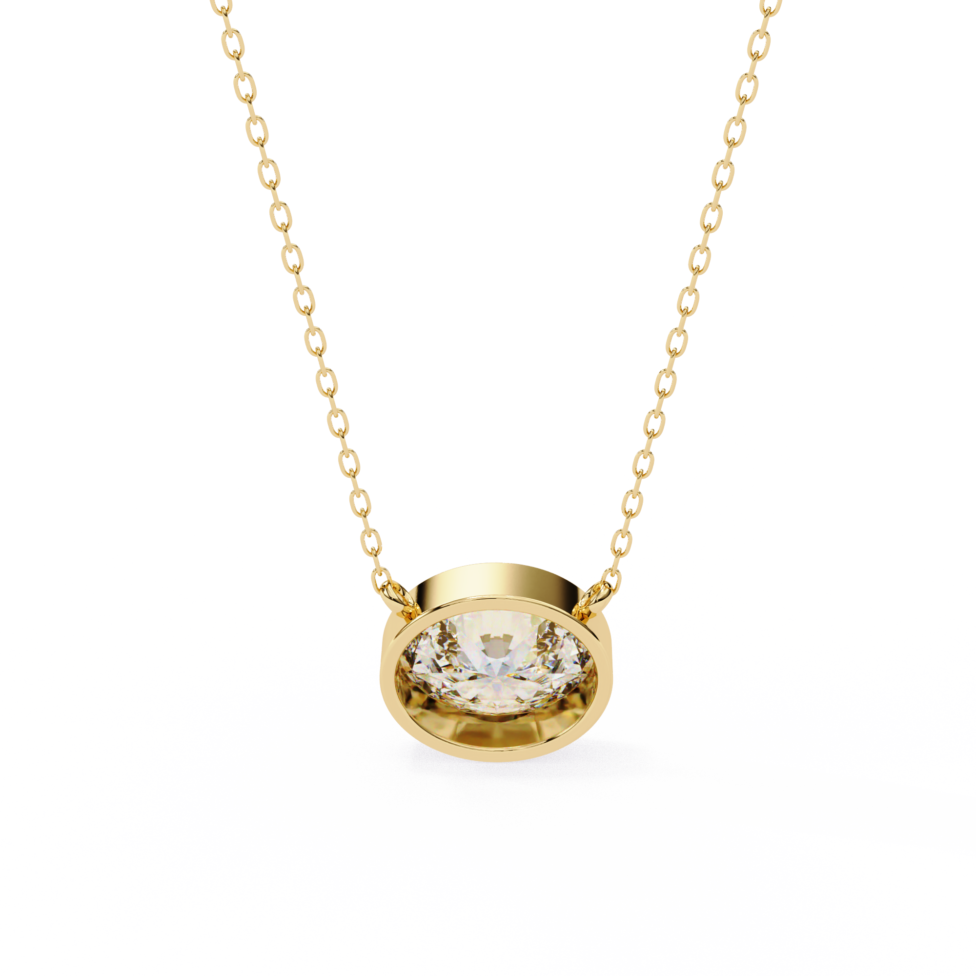 WOKE ™ VVS-F Lab Grown 1.00 Carat oval cut Diamond pendant | ( No chain )
