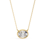 WOKE ™ VVS-F Lab Grown 1.00 Carat oval cut Diamond pendant | ( No chain )