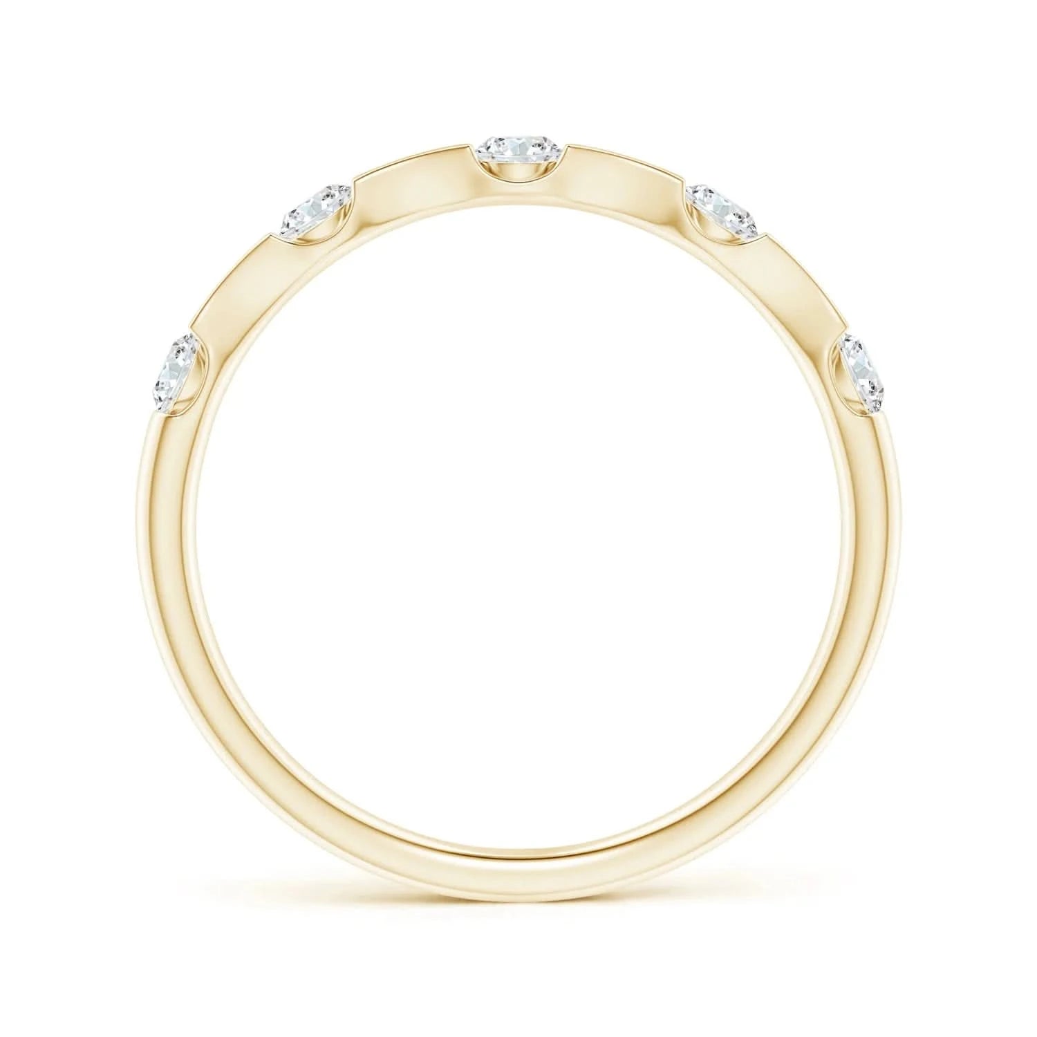 Lab-Grown-Bar and Pave-Set Diamond Bow Tie Station Wedding Ring| WOKE