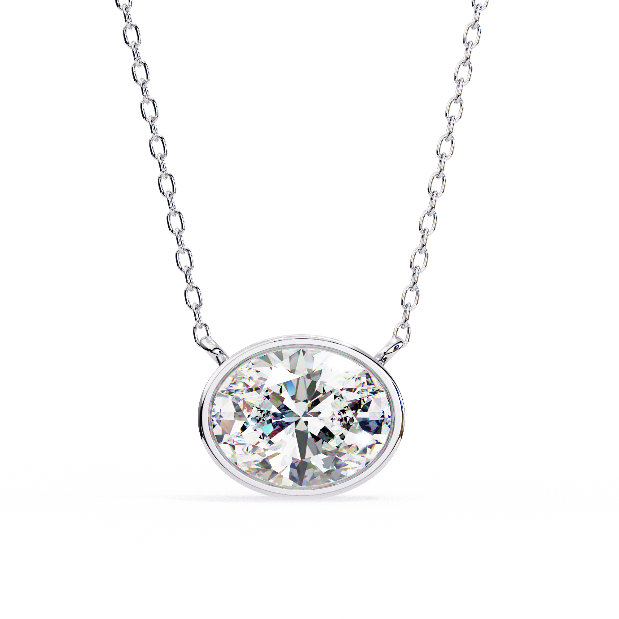 WOKE ™ VVS-F Lab Grown 1.00 Carat oval cut Diamond pendant | ( No chain )