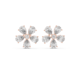 7.35 CT Round and Pear Lab Grown Diamond Studs in 9K/14K Gold |WOKE