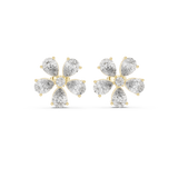7.35 CT Round and Pear Lab Grown Diamond Studs in 9K/14K Gold |WOKE