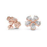 7.35 CT Round and Pear Cut Moissanite Studs in 9K Gold/925 Silver