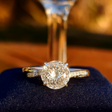 1.5 TW Portuguese Cut Contemporary Twisted Shank Moissanite Ring| WOKE