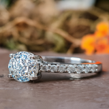 Portuguese Cut Trellis Pave Set Moissanite Engagement Ring| WOKE