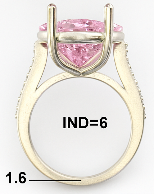 6CT Fancy Vivid Pink Heart moissanite Ring