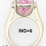 6CT Fancy Vivid Pink Heart moissanite Ring | WOKE