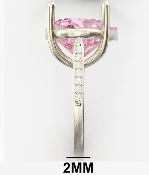 6CT Fancy Vivid Pink Heart moissanite Ring